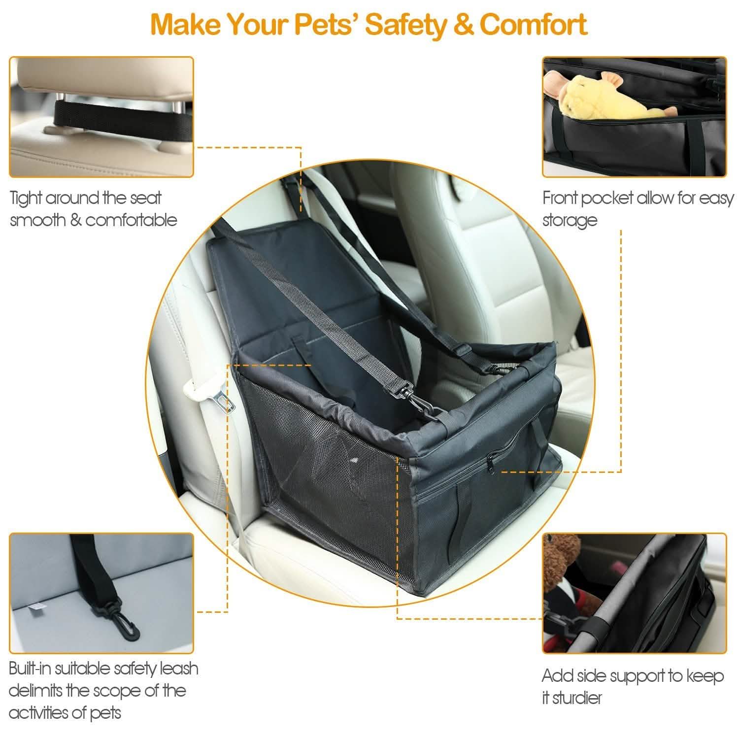 Pet Travel Carrier with Clip-On Safety Leash Zipper Storage Pocket for Pets up to 20lbs Pet Supplies - Tophatter Daily Deals