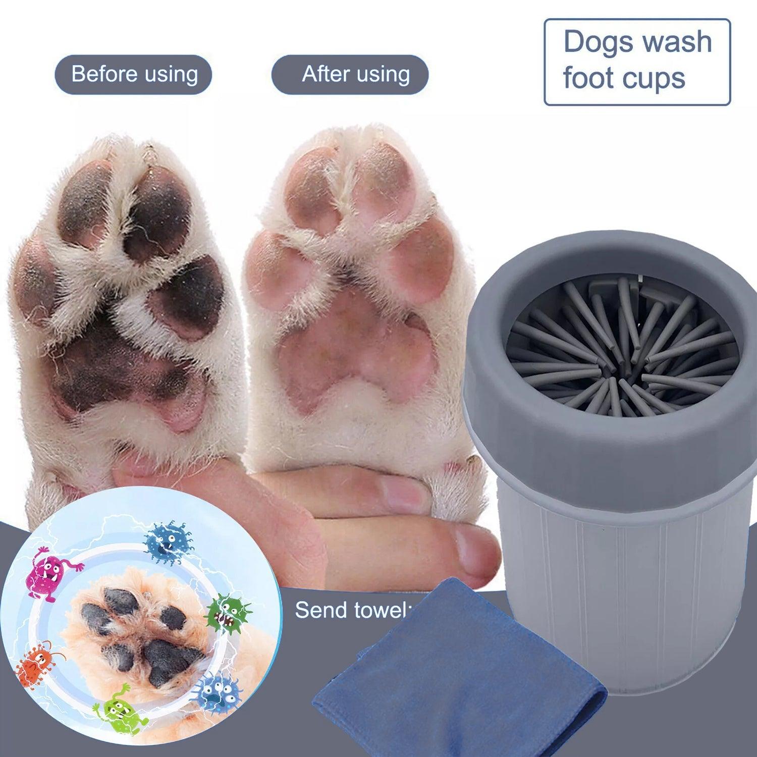 Dog Feet Cleaner - Portable Pet Foot Washer Cup Dog Cat Cleaner Paw Clean Brush Cup Quickly Wash Pet Products - Tophatter Daily Deals