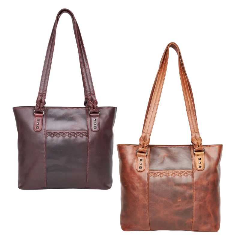 Peyton Leather Concealed Carry Tote EDC Handbag Handgun Purses - Tophatter Daily Deals