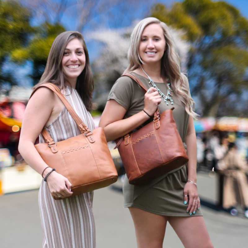 Peyton Leather Concealed Carry Tote EDC Handbag Handgun Purses - Tophatter Daily Deals