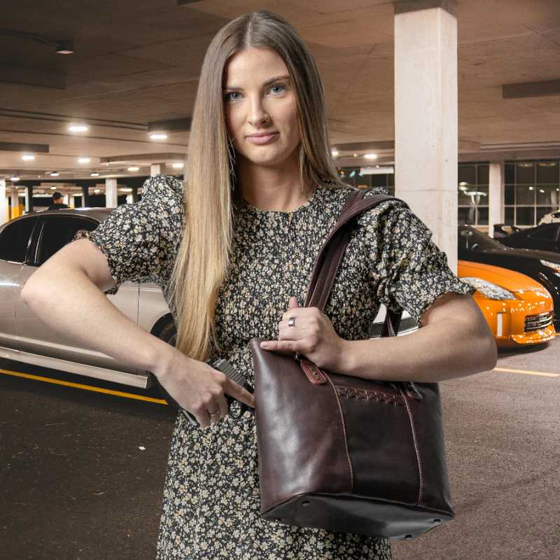 Peyton Leather Concealed Carry Tote EDC Handbag Handgun Purses - Tophatter Daily Deals