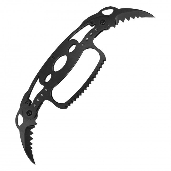 9" Black Convertible Knuckle Dual Blade Knife Black - Tophatter Daily Deals