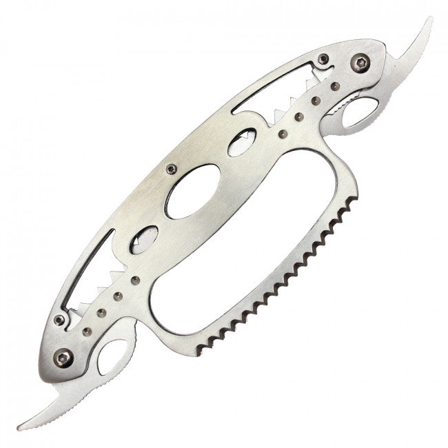 9" Convertible Knuckle Dual Blade Knife Silver - Tophatter Daily Deals