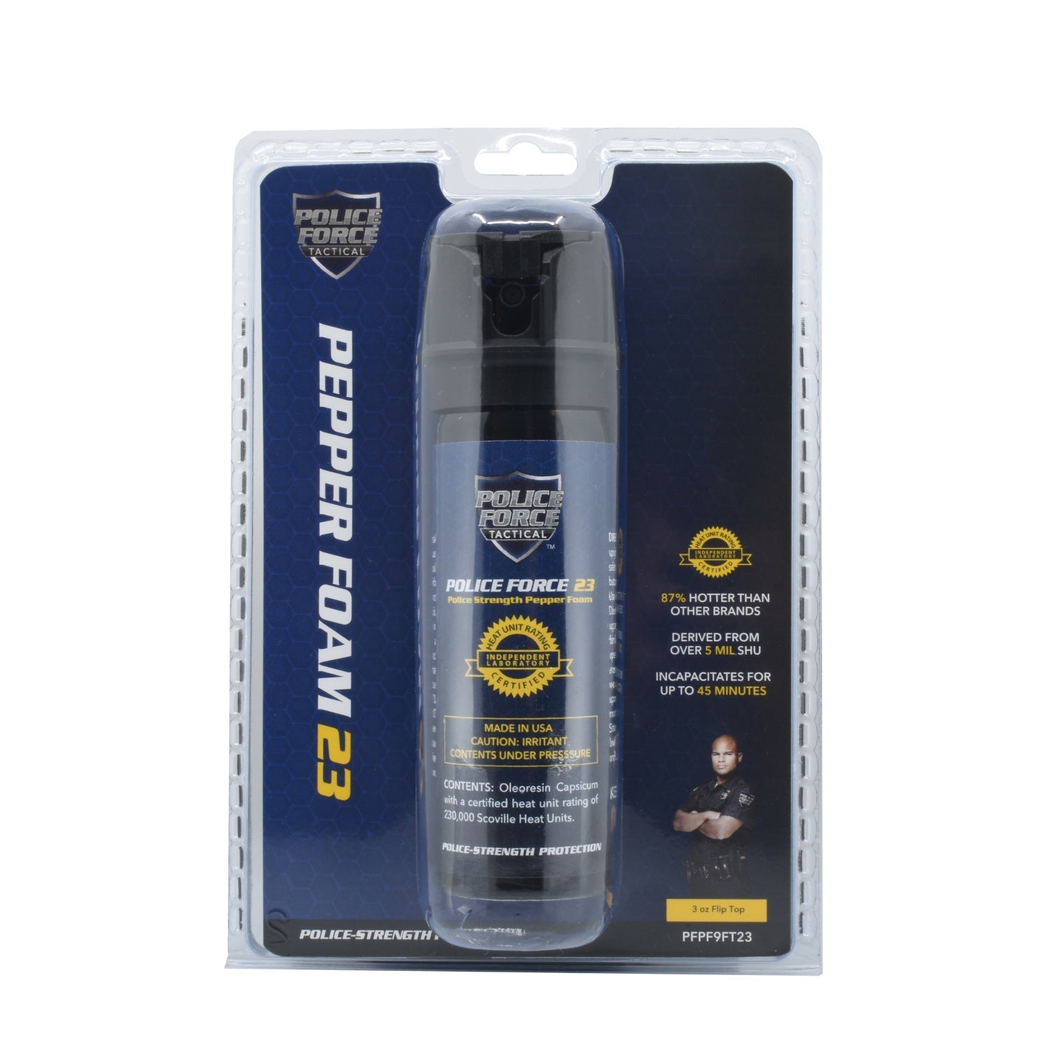 Police Force 23 Pepper Foam 3 oz Pepper Spray - Tophatter Daily Deals