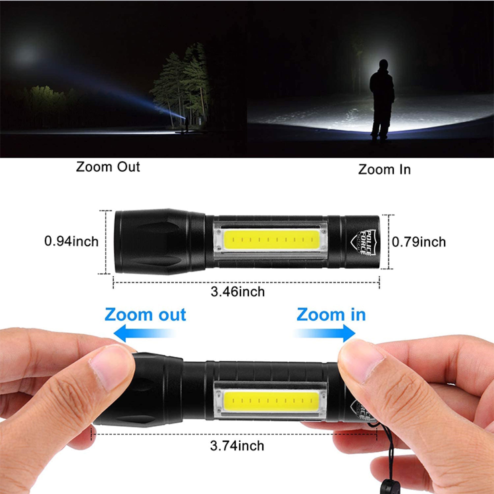 Tactical XPE/COB Mini Flashlight Flashlight - Tophatter Daily Deals