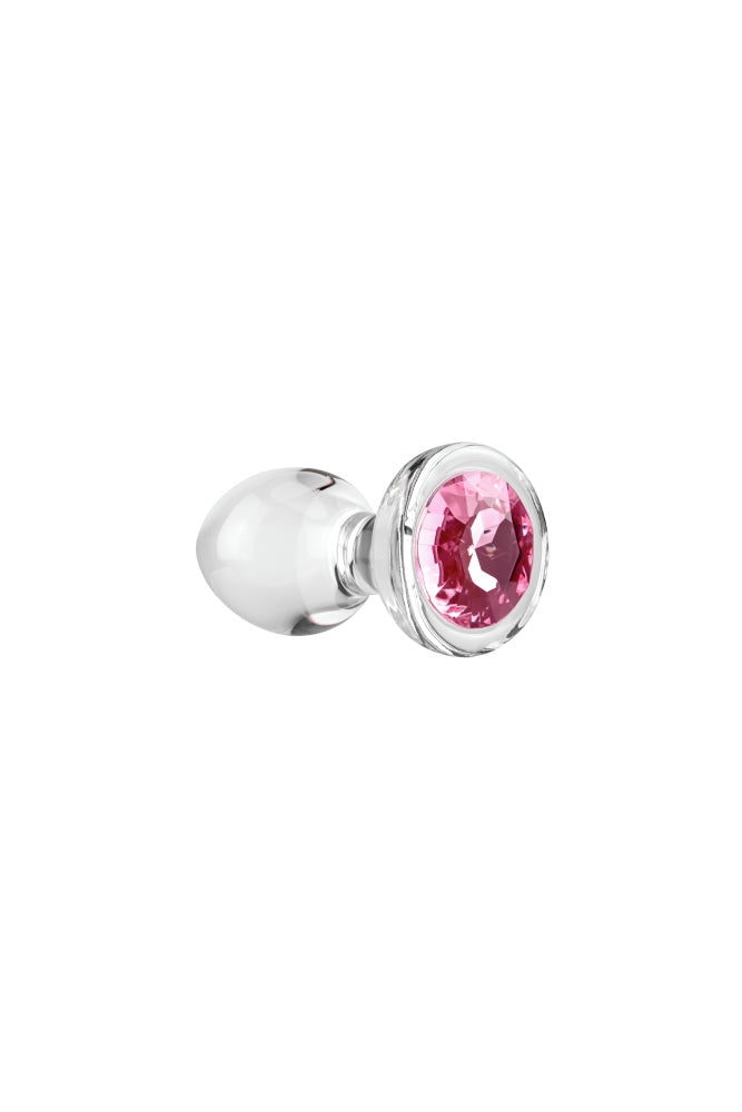 Adam & Eve - Pink Gem Glass Anal Plug - Assorted Sizes Sex Toy - Tophatter Daily Deals