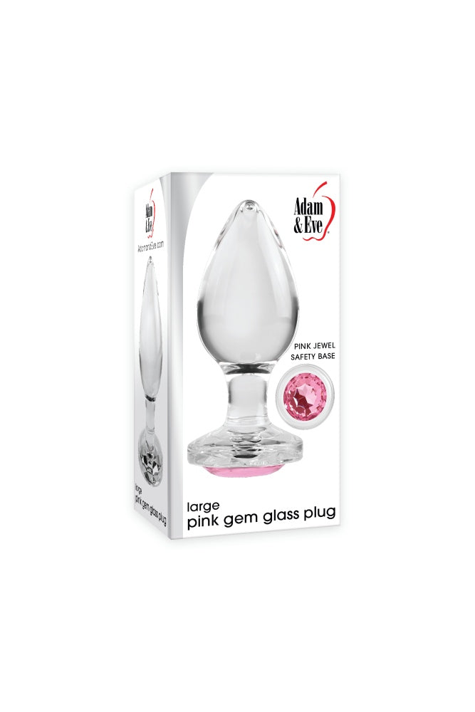 Adam & Eve - Pink Gem Glass Anal Plug - Assorted Sizes Large Sex Toy - Tophatter Daily Deals