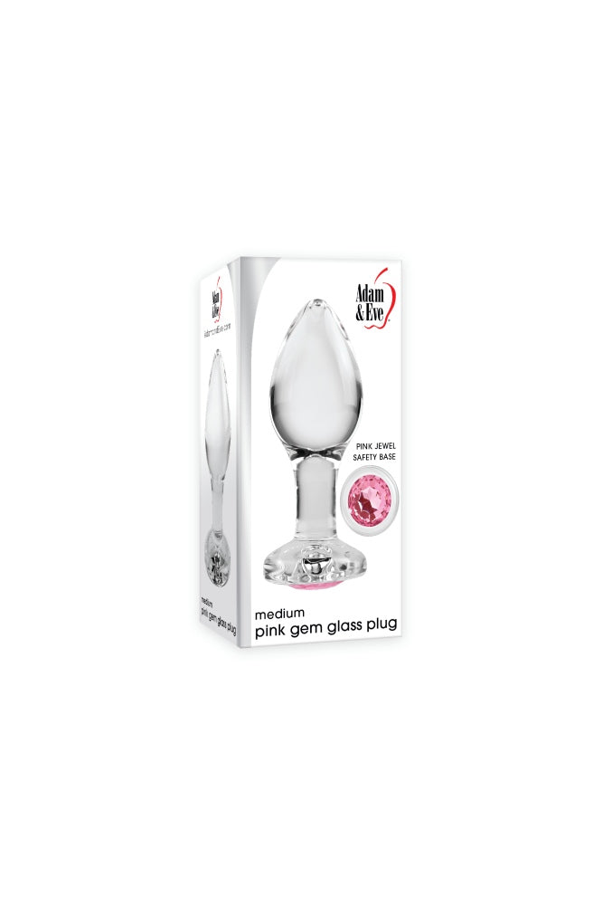 Adam & Eve - Pink Gem Glass Anal Plug - Assorted Sizes Sex Toy - Tophatter Daily Deals