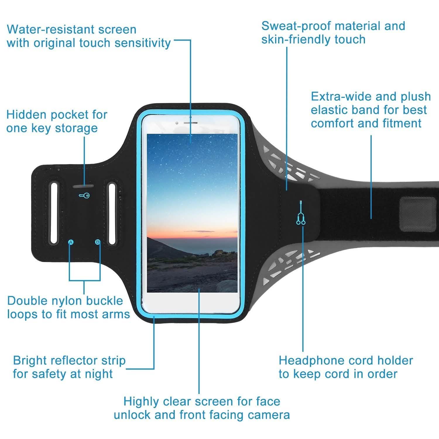Phone Armband Case Sweat Resistant Mobile Accessories - Tophatter Daily Deals