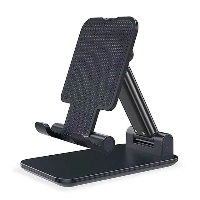 Phone Stand Holder Adjustable Height Increasing Black Phone Mounts & Holders - Tophatter Daily Deals