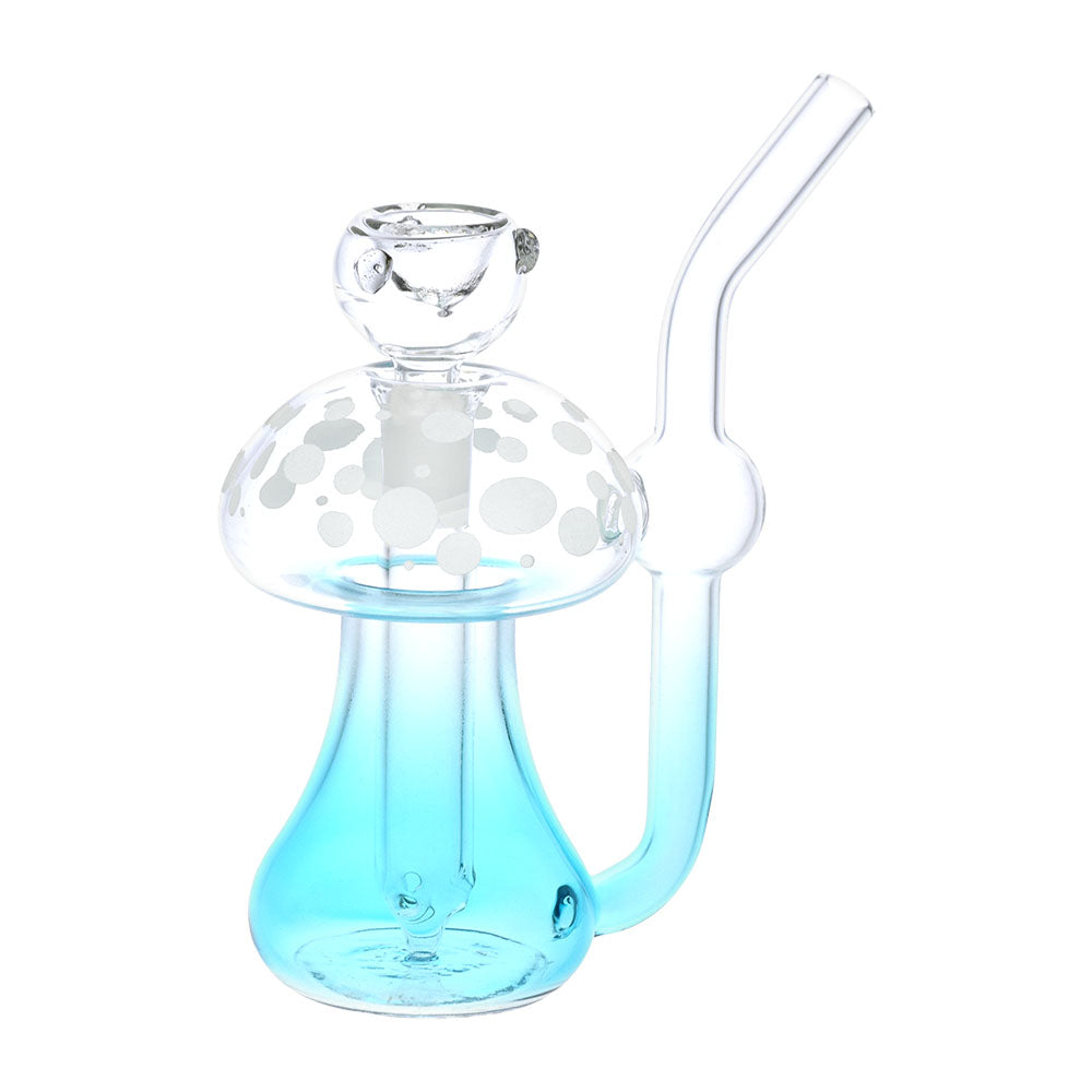 Phosphorescent Fungi Bubbler Transparent Blue Glass Bubblers - Tophatter Daily Deals