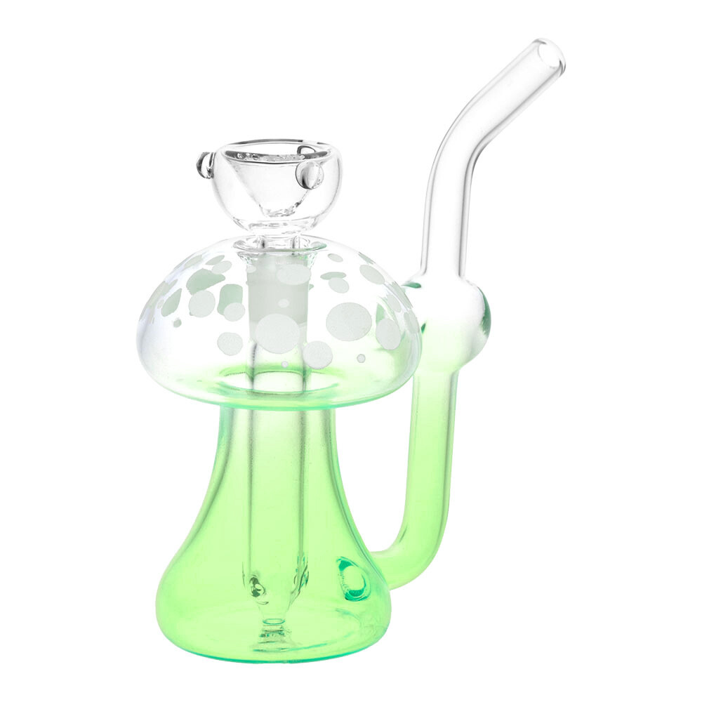 Phosphorescent Fungi Bubbler Transparent Green Glass Bubblers - Tophatter Daily Deals