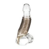 Stimulation Enhancer Smoke Ridged Thick Textured Sleeve with Scrotum Support Strap > Sex Toys For Men > Penis Sleeves - Tophatter Daily Deals