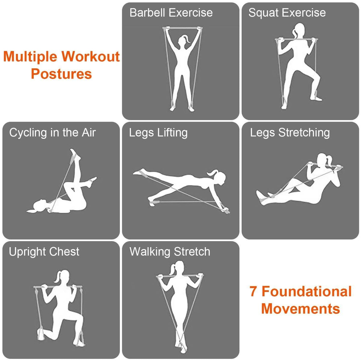 Pilates Bar Kit with 4 Resistance Bands Fitness & Exercise - Tophatter Daily Deals