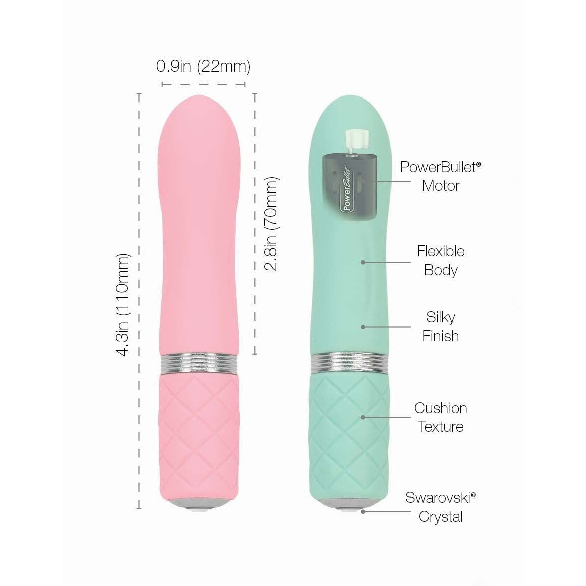 Pillow Talk Flirty Bullet Vibrator in Teal Bullet Vibrator - Tophatter Daily Deals