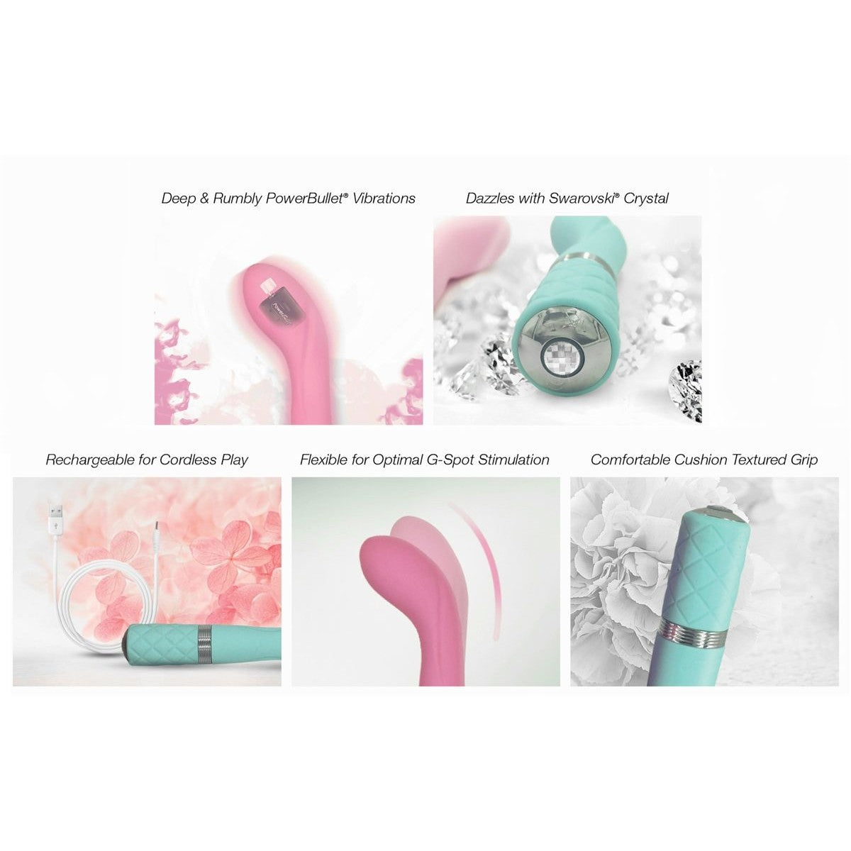 Pillow Talk Sassy G-Spot Vibrator in Teal Vibrator - Tophatter Daily Deals