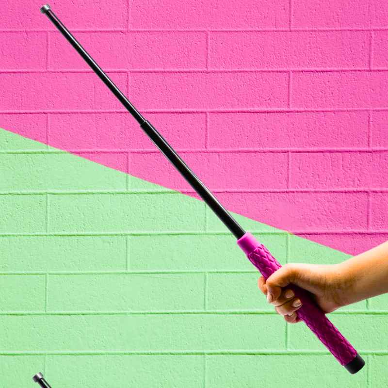 Pink Expandable Steel Self-Defense Baton Impact Self Defense - Tophatter Daily Deals