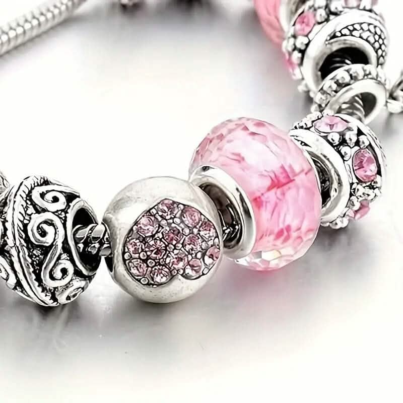 Pink Heart-Shaped Pendant Bracelet Bracelets - Tophatter Daily Deals