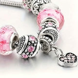 Pink Heart-Shaped Pendant Bracelet Bracelets - Tophatter Daily Deals