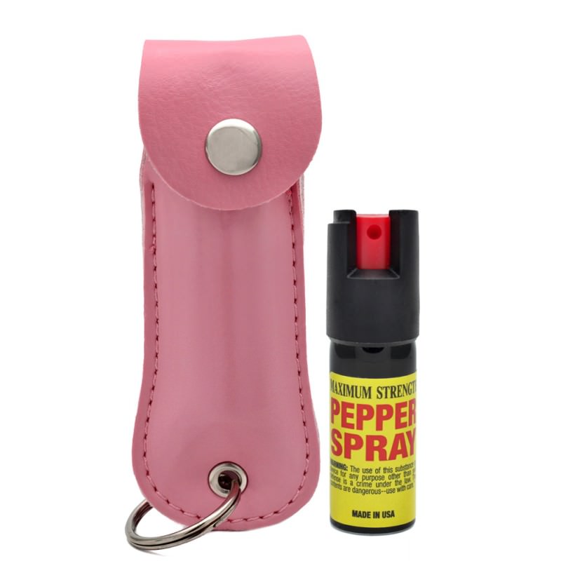 Pink Keychain Personal Defense Pepper Spray OC-18 1/2 oz With Case - Tophatter's Guns'N'Weapons Store Collectible Weapons - Tophatter Daily Deals