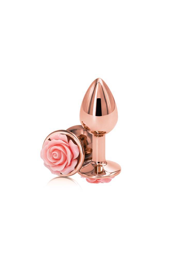 NS Novelties - Rear Assets - Aluminum Rose Butt Plug - Gold/Pink - Small - 3 Inch Sex Toy - Tophatter Daily Deals