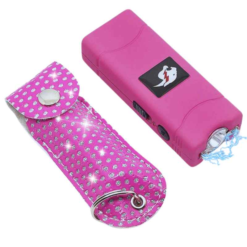 Bling Duo Mini Stun Gun Plus Pepper Spray Keychain Self-Defense Kit Pink Package Deals - Tophatter Daily Deals