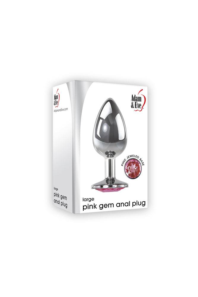Adam & Eve - Pink Gem Butt Plug - Assorted Sizes Silver Large Sex Toy - Tophatter Daily Deals