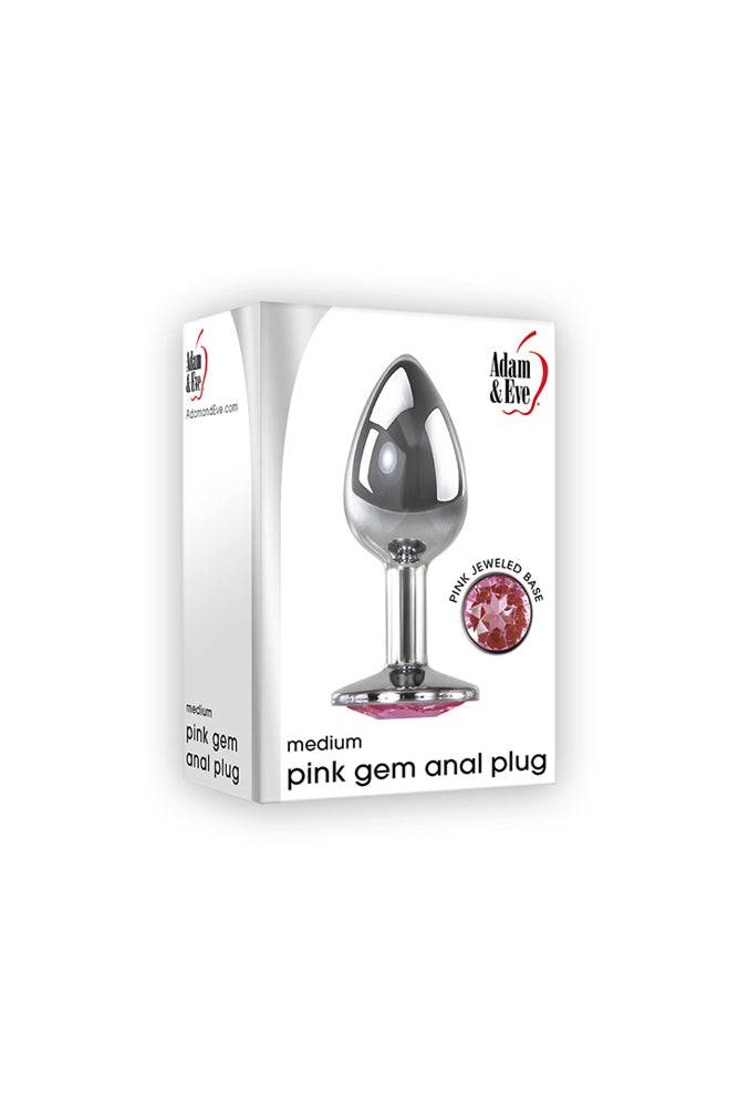 Adam & Eve - Pink Gem Butt Plug - Assorted Sizes Silver Medium Sex Toy - Tophatter Daily Deals