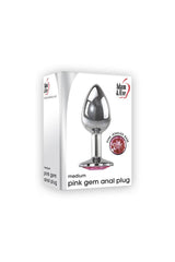 Adam & Eve - Pink Gem Butt Plug - Assorted Sizes Silver Medium Sex Toy - Tophatter Daily Deals