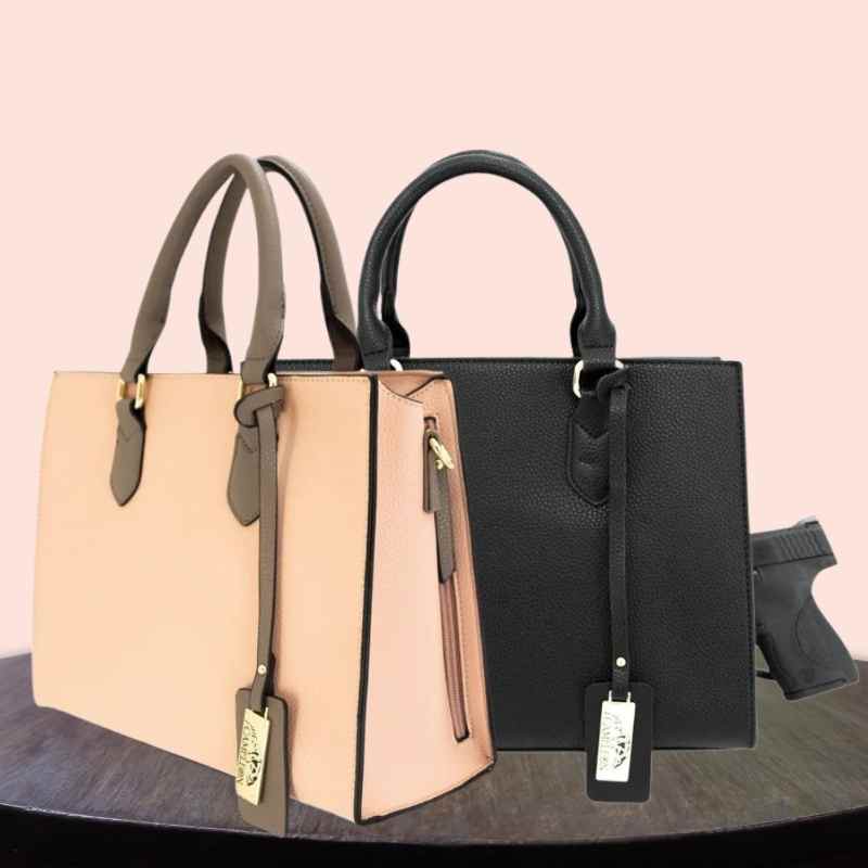 Cameleon® Remi Conceal Carry Handbag with Adjustable Strap Handgun Purses - Tophatter Daily Deals