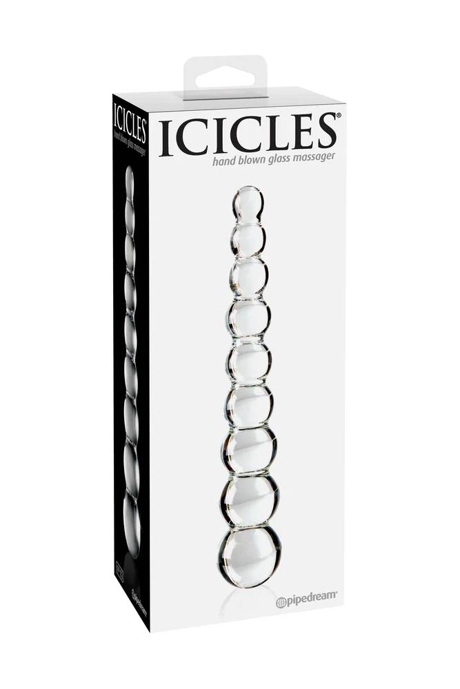 Pipedream - Icicles - No. 2 - Beaded Glass Dildo - Clear Sex Toy - Tophatter Daily Deals