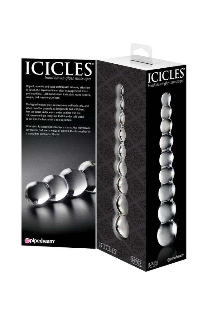 Pipedream - Icicles - No. 2 - Beaded Glass Dildo - Clear Sex Toy - Tophatter Daily Deals