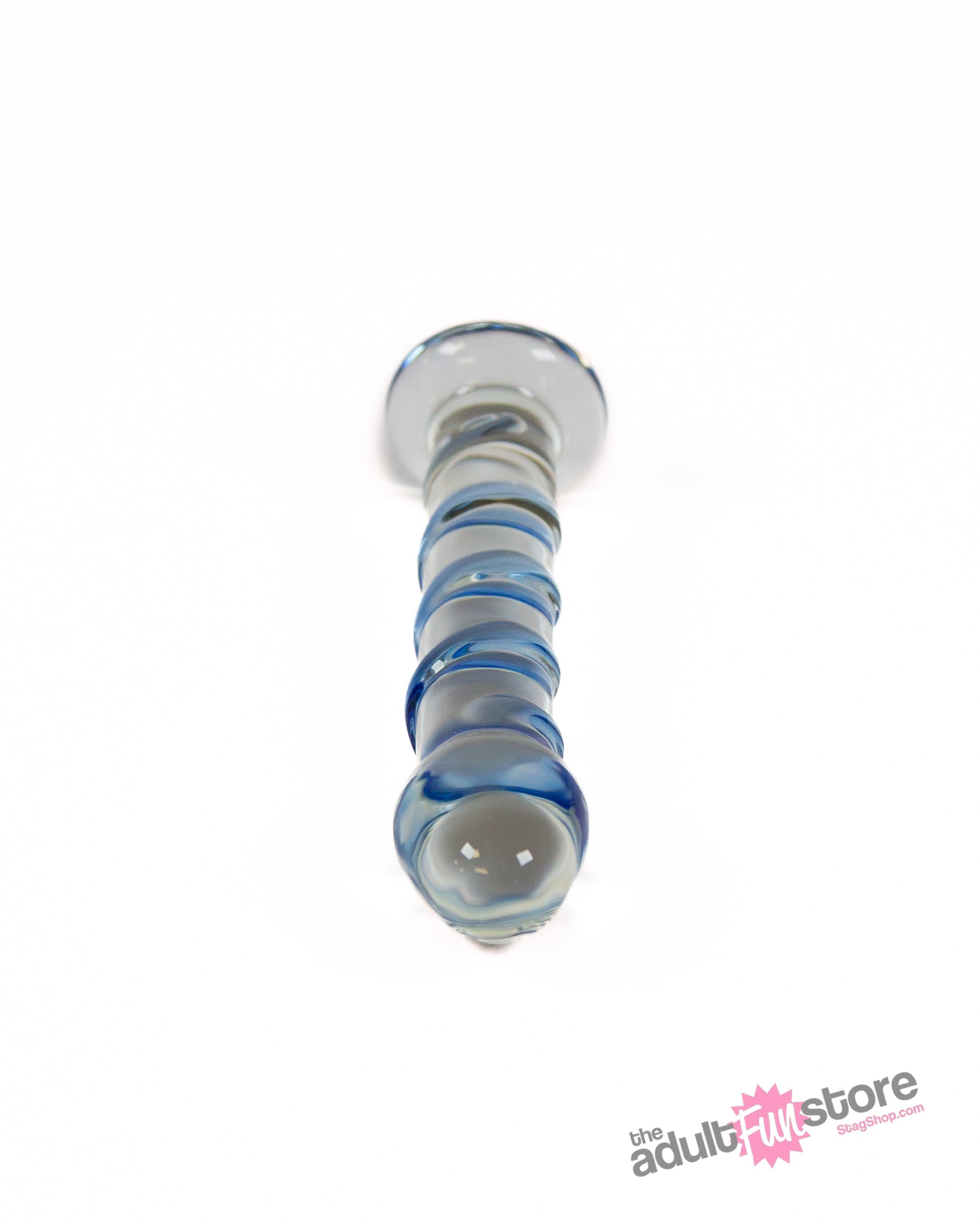 Pipedream - Icicles - No. 5 - Textured Curved Glass Dildo - Clear/Blue Sex Toy - Tophatter Daily Deals