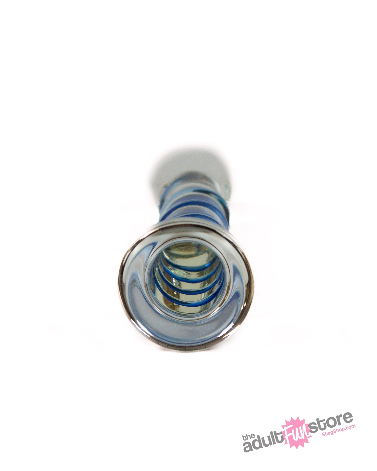 Pipedream - Icicles - No. 5 - Textured Curved Glass Dildo - Clear/Blue Sex Toy - Tophatter Daily Deals