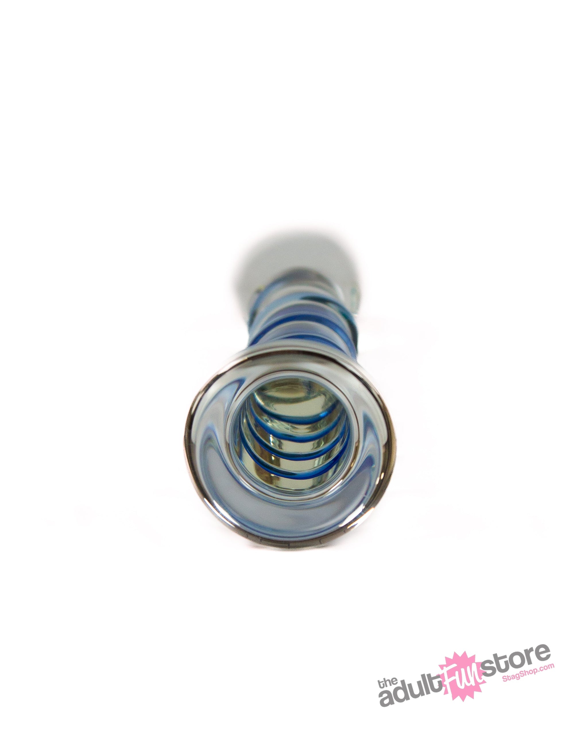 Pipedream - Icicles - No. 5 - Textured Curved Glass Dildo - Clear/Blue Sex Toy - Tophatter Daily Deals