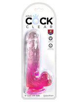 Pipedream - King Cock - 6 inch Clear Realistic Cock with Balls - Pink Sex Toy - Tophatter Daily Deals