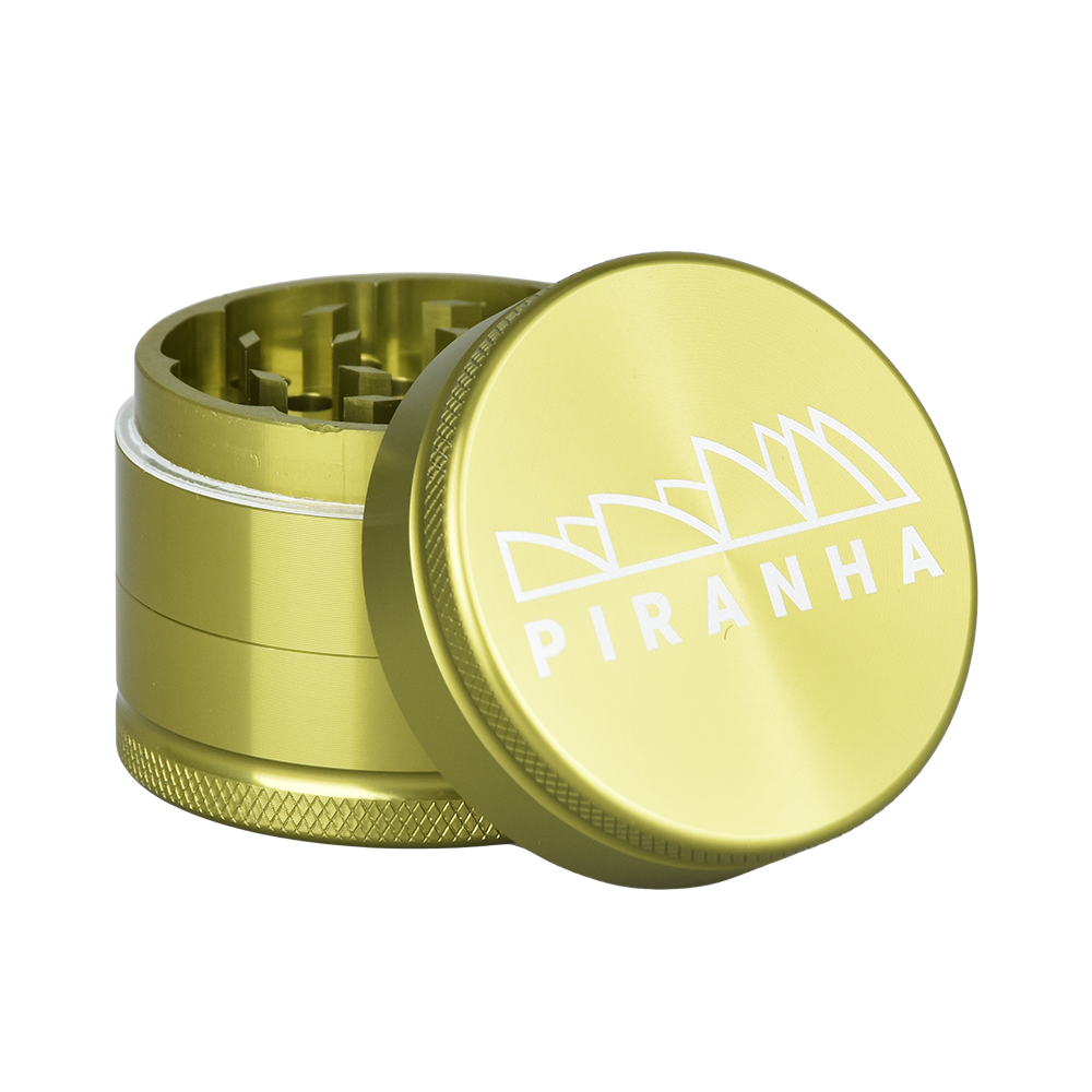 Piranha Aluminum Grinder | 3pc | 2" Lime Green Metal Grinders - Tophatter Daily Deals