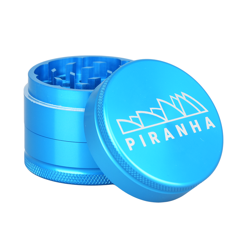 Piranha Aluminum Grinder | 3pc | 2" Light Blue Metal Grinders - Tophatter Daily Deals