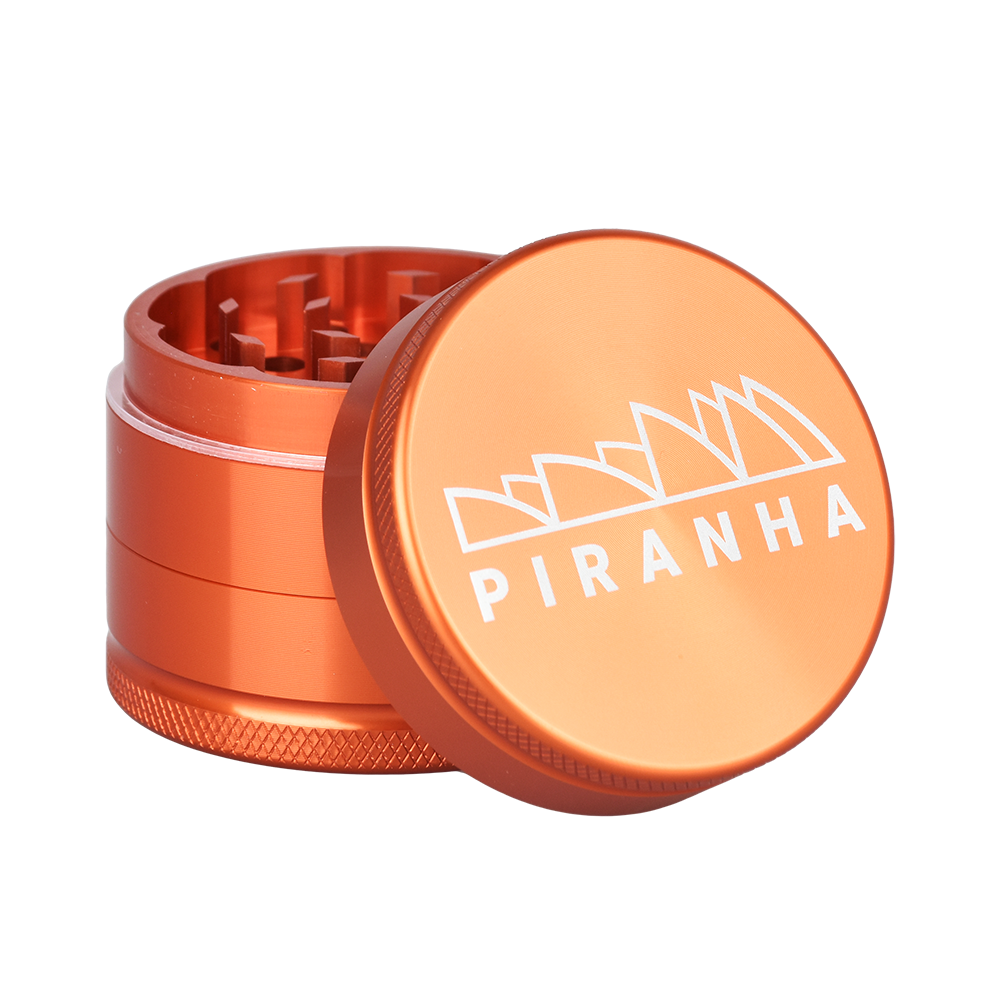 Piranha Aluminum Grinder | 3pc | 2" Orange Metal Grinders - Tophatter Daily Deals