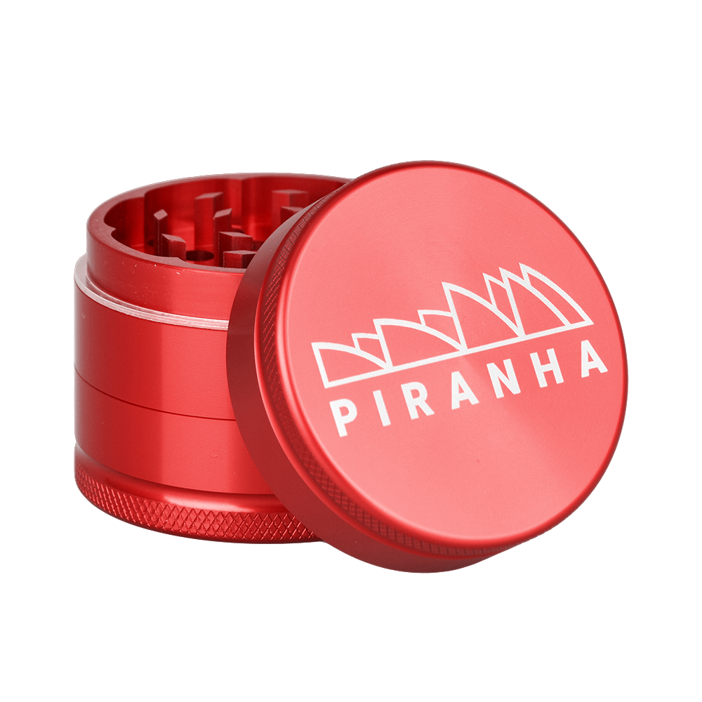 Piranha Aluminum Grinder | 3pc | 2" Red Metal Grinders - Tophatter Daily Deals