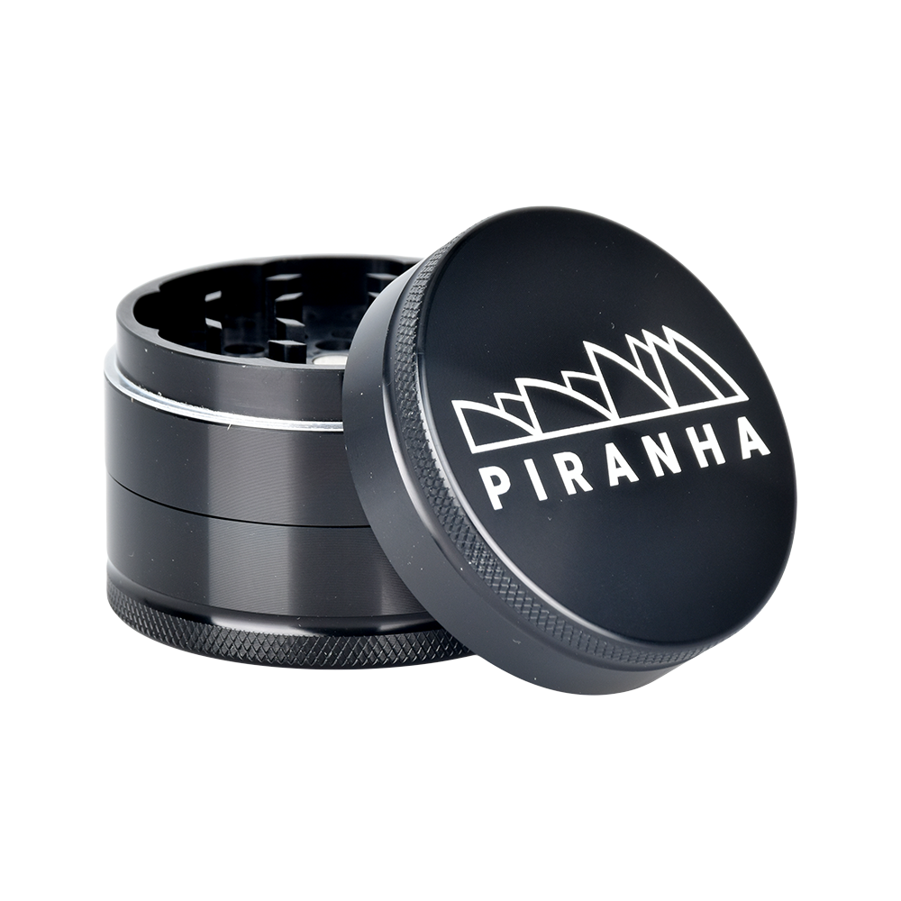 Piranha Aluminum Grinder | 3pc | 2.2" Black Metal Grinders - Tophatter Daily Deals