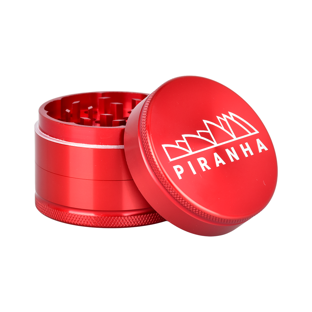 Piranha Aluminum Grinder | 3pc | 2.2" Red Metal Grinders - Tophatter Daily Deals