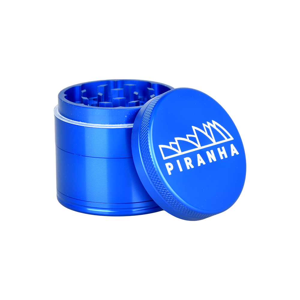 Piranha Aluminum Grinder | 4pc | 2" Blue Metal Grinders - Tophatter Daily Deals