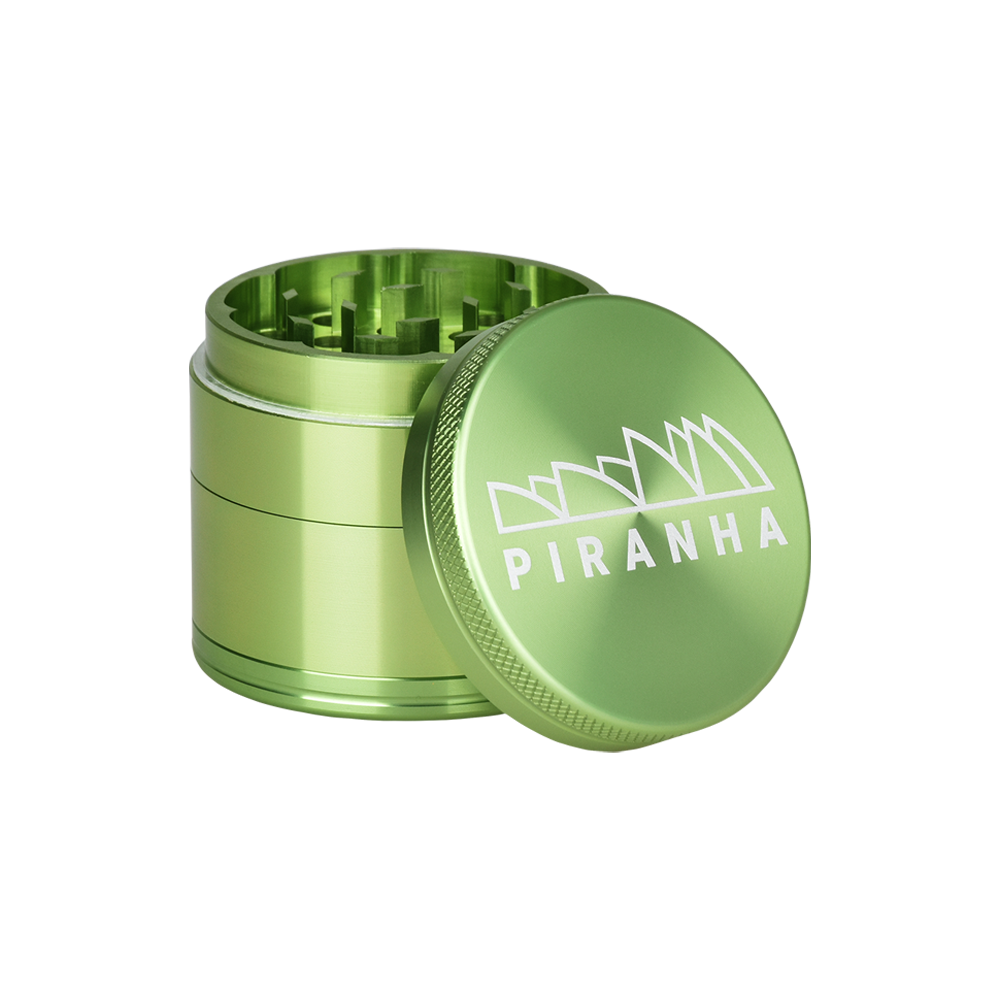 Piranha Aluminum Grinder | 4pc | 2" Lime Green Metal Grinders - Tophatter Daily Deals