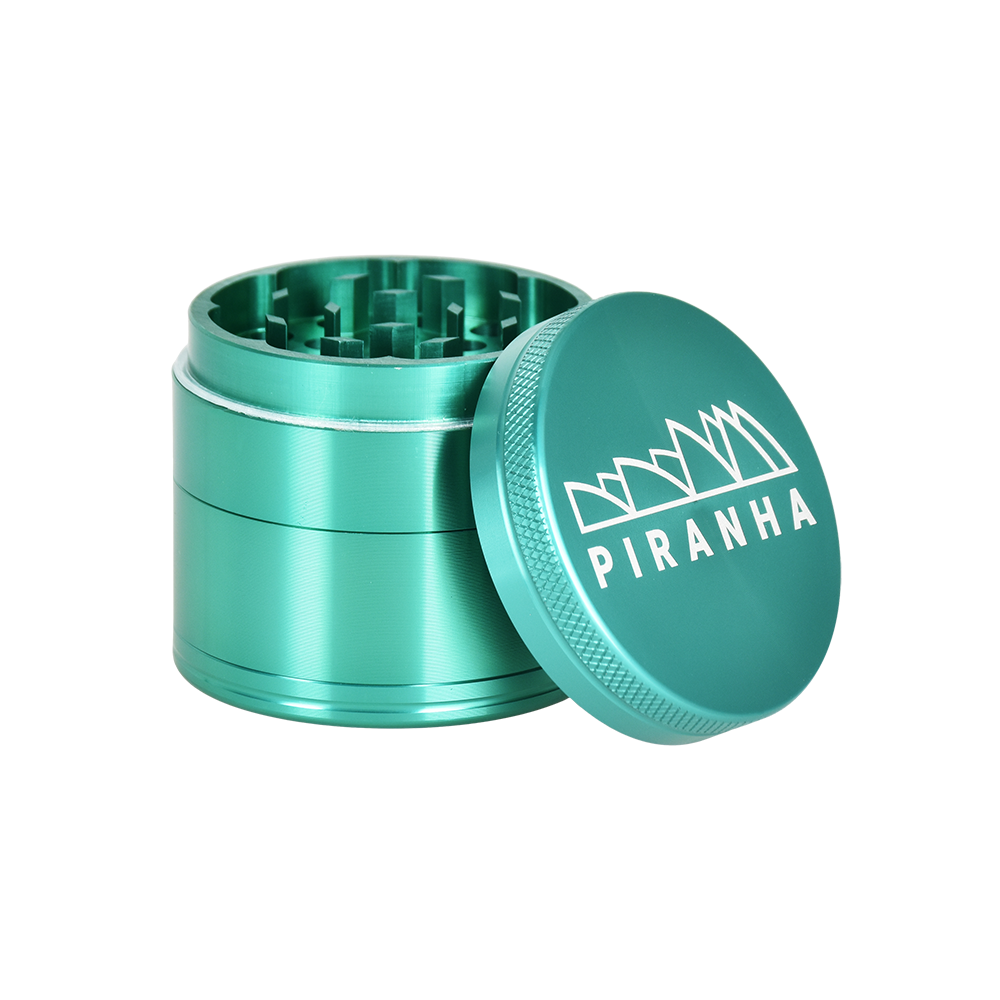 Piranha Aluminum Grinder | 4pc | 2" Turquoise Metal Grinders - Tophatter Daily Deals