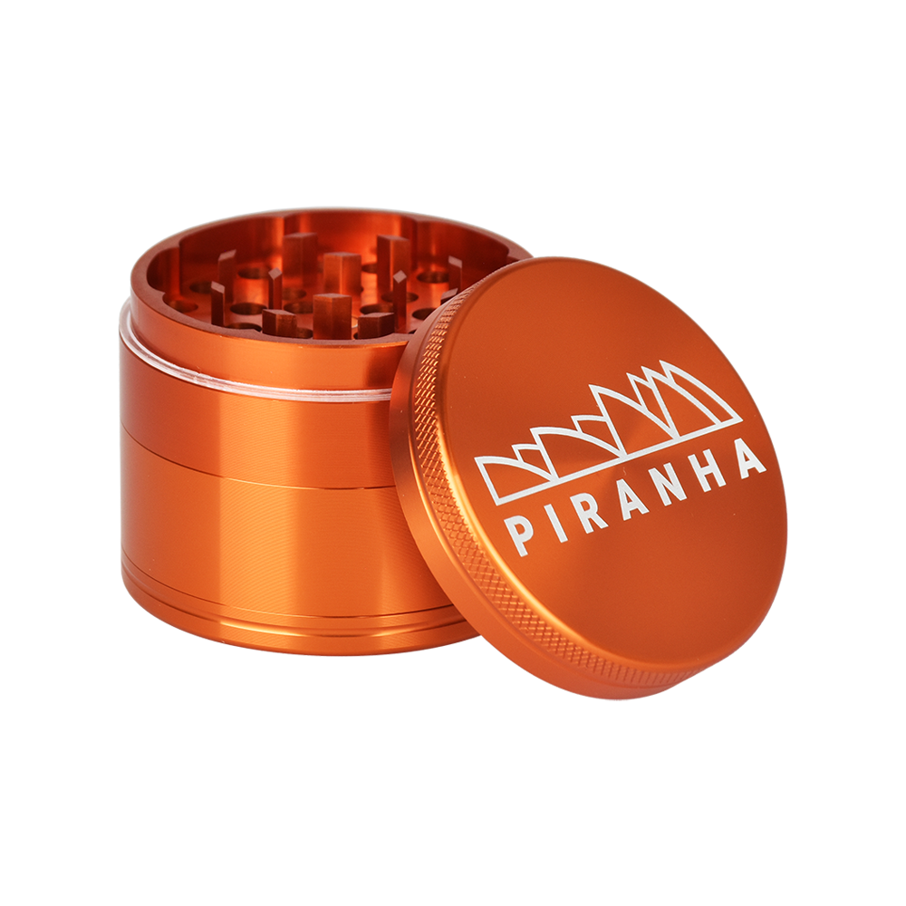 Piranha Aluminum Grinder | 4pc | 2.2" Orange Metal Grinders - Tophatter Daily Deals