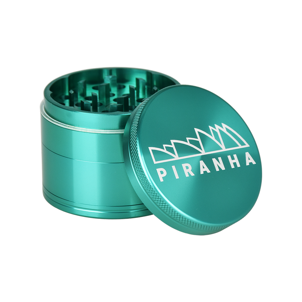Piranha Aluminum Grinder | 4pc | 2.2" Turquoise Metal Grinders - Tophatter Daily Deals