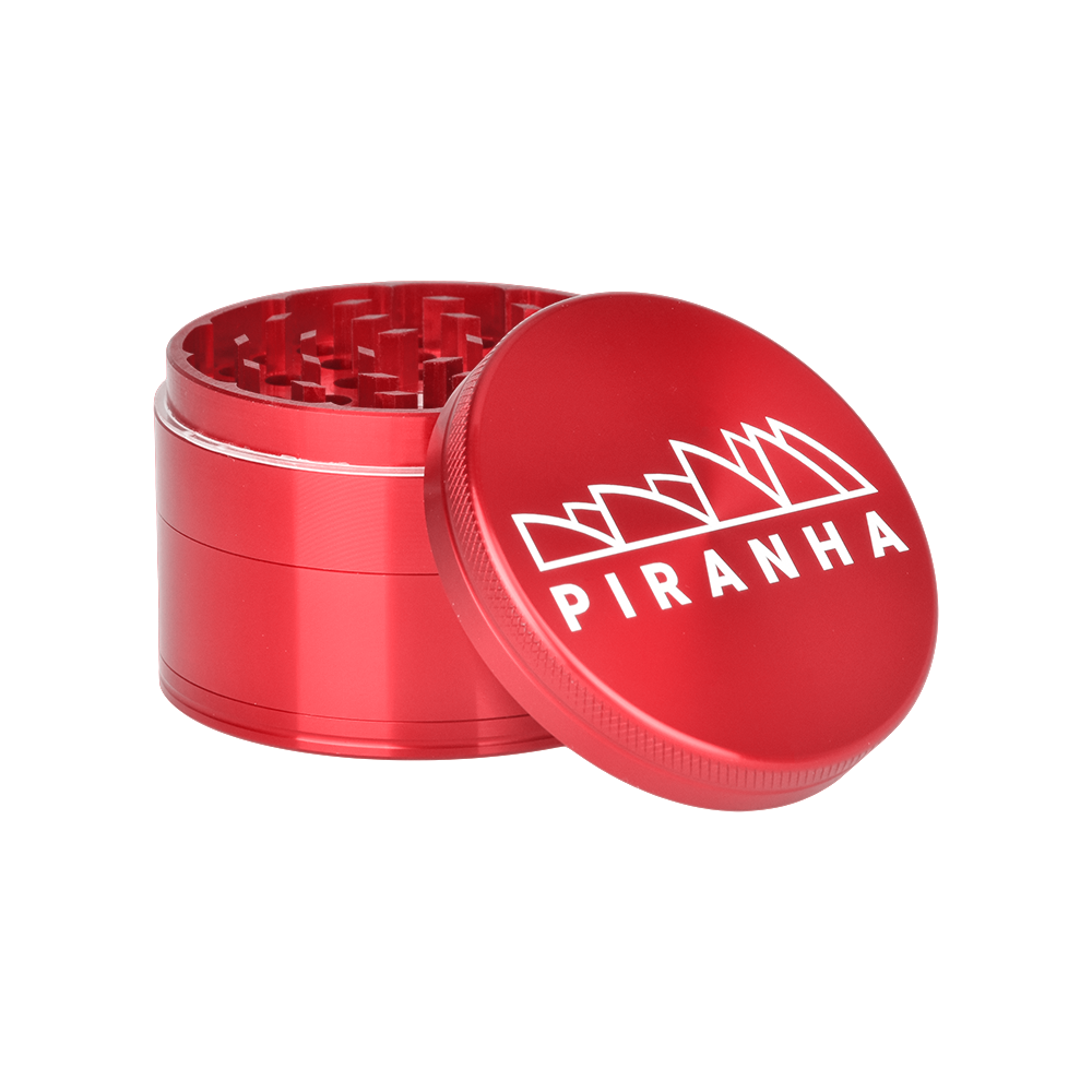 Piranha Aluminum Grinder | 4pc | 2.5" Red Metal Grinders - Tophatter Daily Deals