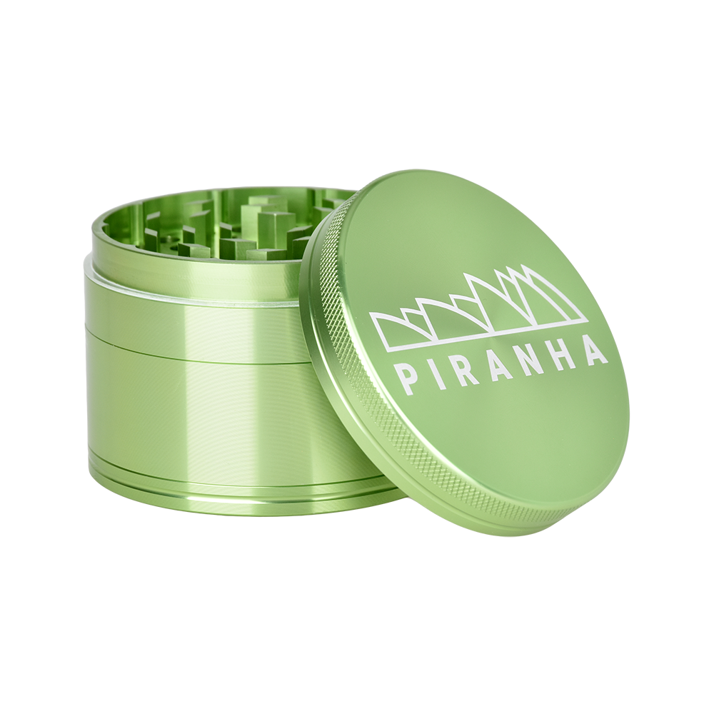 Piranha Aluminum Grinder | 4pc | 3" Green Metal Grinders - Tophatter Daily Deals