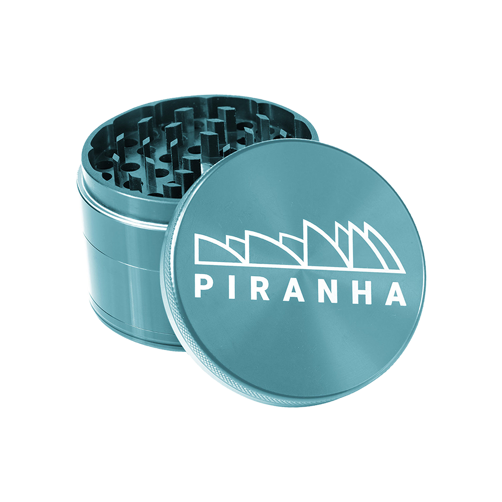 Piranha Aluminum Grinder | 4pc | 3" Turquoise Metal Grinders - Tophatter Daily Deals